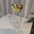 Gold umgeschnittene runde hohe Blumenvasen Glas